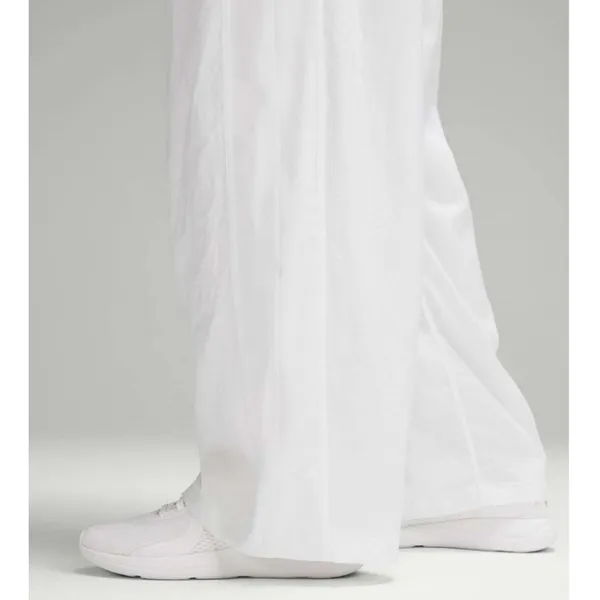 Lululemon Lightweight Tennis Mid-Rise Track Pants White Mesh Wide Leg Sporty - Image 3