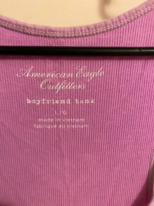 American Eagle Outfitters Pink Purple Boyfriend Tank Top - Image 3