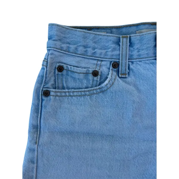 Levi’s Premium Wedgie Short Raw Hem Distressed Light Blue Denim Shorts 25 - Image 3