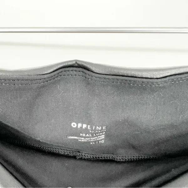 Offline by‎ Aerie Black Faux Leather Leggings Women's Size XL Street Style - Image 5
