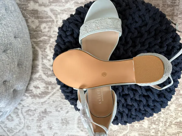 Kailee P. Crochet Lace Block Bridal Heel - Image 3