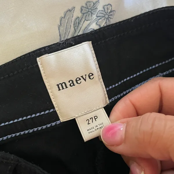 Maeve Anthropologie‎ The Collete Black Wide Leg Cropped Pants High Rise 27P - Image 5