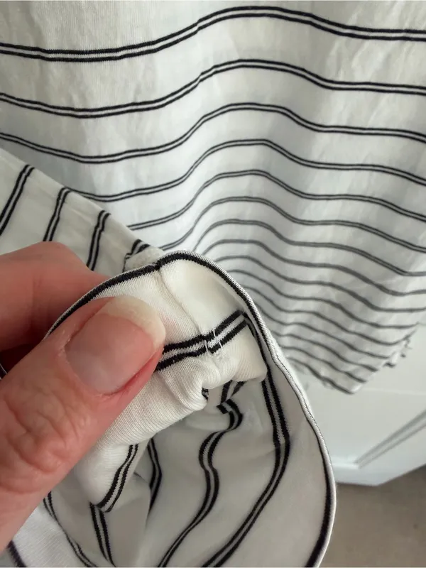 Patagonia Organic Cotton Striped‎ Long Sleeve Tee White Black Women’s Small - Image 5