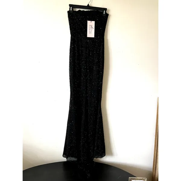 Oh Polly Florentina Embellished Corset Gown in Black Size 2 New - Image 6