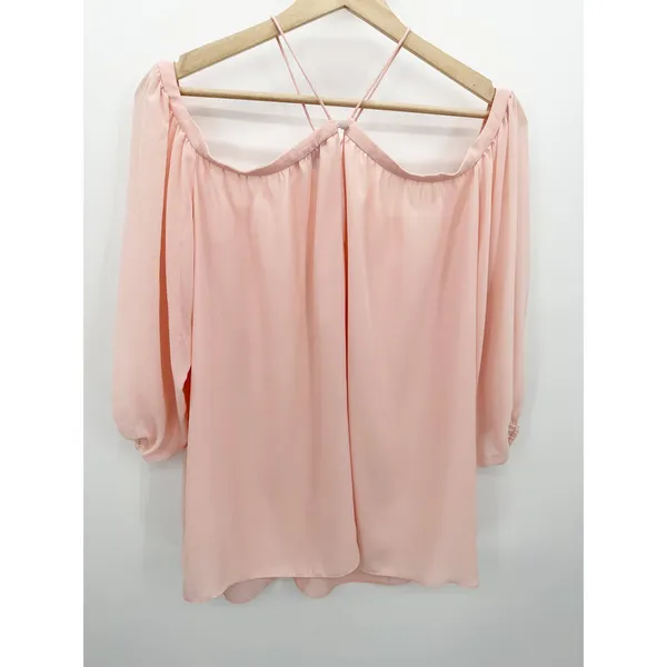 1.State Pink Off The Shoulder Long Sleeve Blouse Women's Size‎ Medium M - Image 2