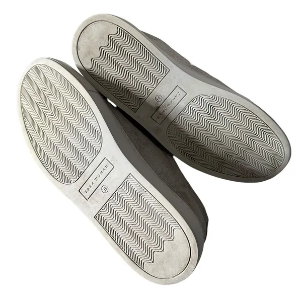 ZARA Women Metallic Glitter Silver Lace Up Fashion‎ Sneakers Size EU 39 US 8 - Image 12