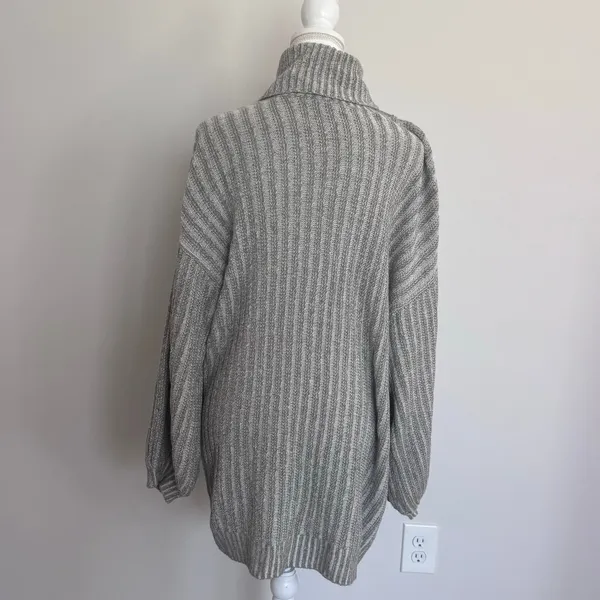 Urban Outfitters Cable Knit Light Gray Turtleneck Sweater Dress Fall Size Small - Image 4