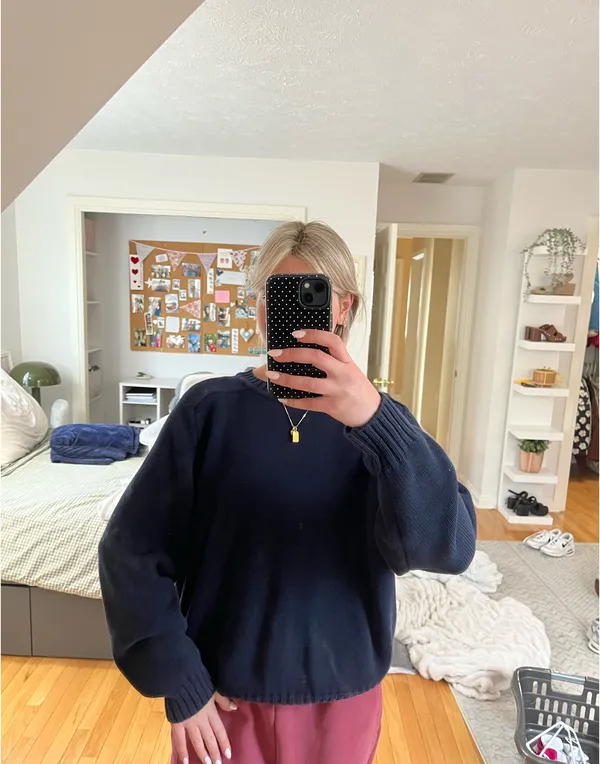 Lands' End Sweater Pullover J.Crew Knit blue - Image 3