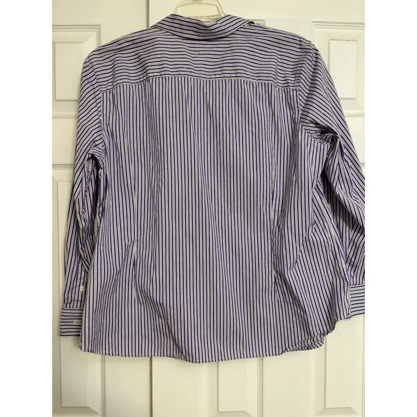 Lauren Ralph Lauren‎ Womens 2X Purple White Striped Business Casual Preppy - Image 4