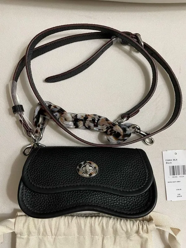 NWT Coach Coachtopia Leather Micro Wavy Dinky Bag n Black - Image 8