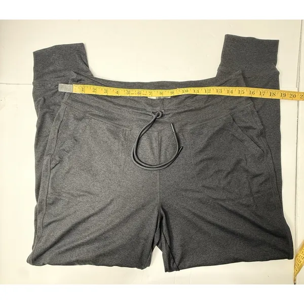 Lole Joggers Dark Gray‎ Jersey Knit Lounge Pant Cinch Waist Size L Athleisure - Image 3