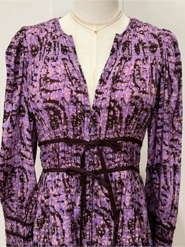 Ulla Johnson Kesia Mini Dress 2 Purple Long Sleeve Fall Feminine Whimsy Chic - Image 9