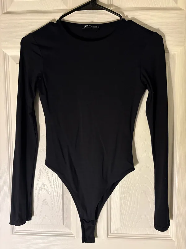 ZARA Black Long Sleeve Bodysuit - Image 2