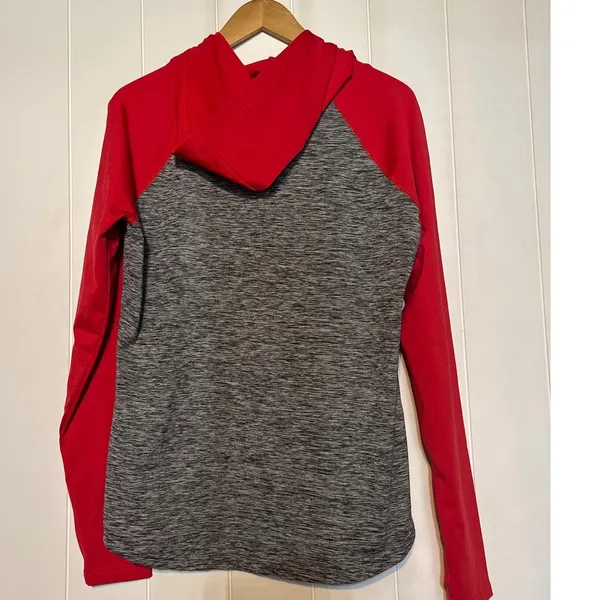 G-III 4Her Boston Red Sox Hoodie Women M Gray Red Raglan B Logo Pullover - Image 2
