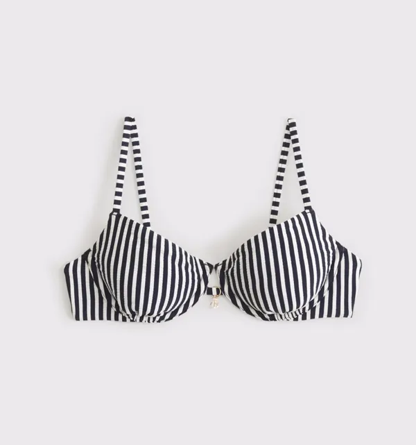 Abercrombie Navy and White Striped Bikini Set - Image 6