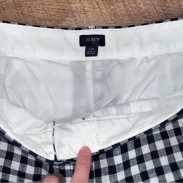 J. Crew Women’s Fully-Lined Gingham Cropped Pants in Size 10 - Image 5