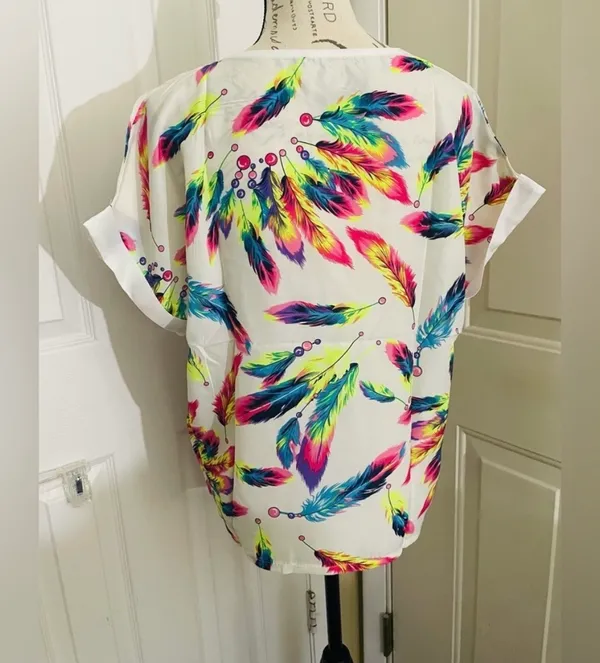 Ladies feather Print 2pc Set Multiple Size M - Image 12