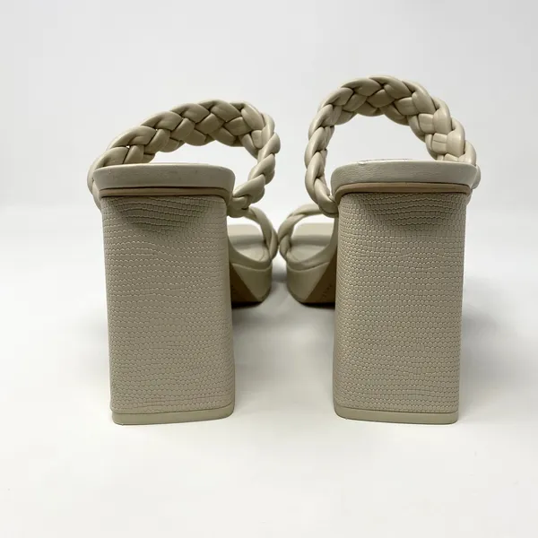 Dolce Vita Ivory Ashby Platform Braided Faux Leather Sandal Block Heels 9.5 - Image 6