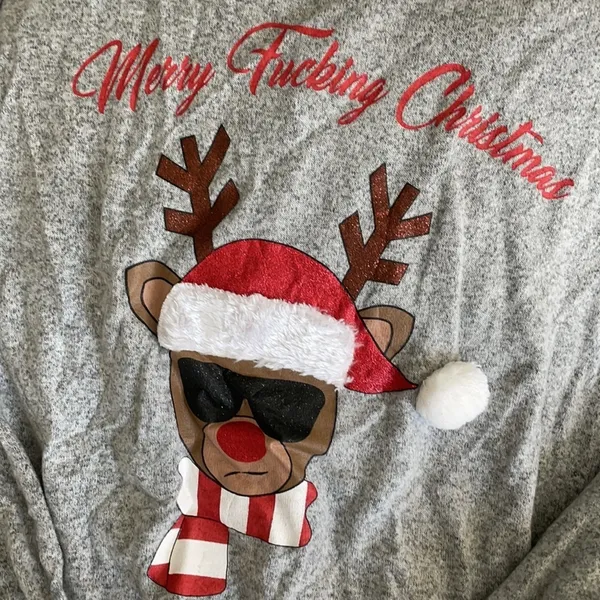 🩷 3/$18 Spencer's Gray Christmas Reindeer Sweater - Image 2
