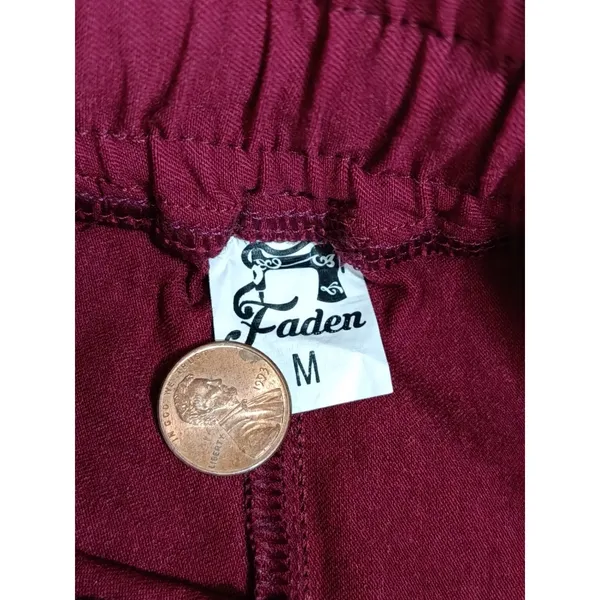 Faden Women’s Cargo Jogger Pants Burgundy Size Medium - Image 3