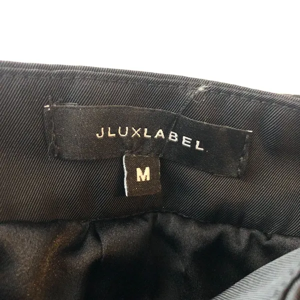 JLux Label Womens Pants High Rise Pleated Pockets Satin Wide Leg Black M - Image 4