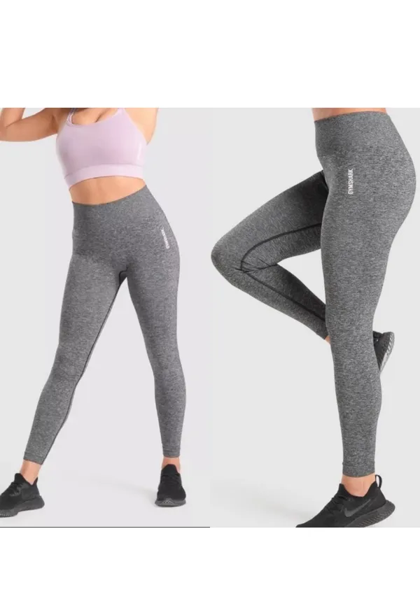 Gymshark Gymshark Adapt Marl Seamless Leggings Grey - Image 2