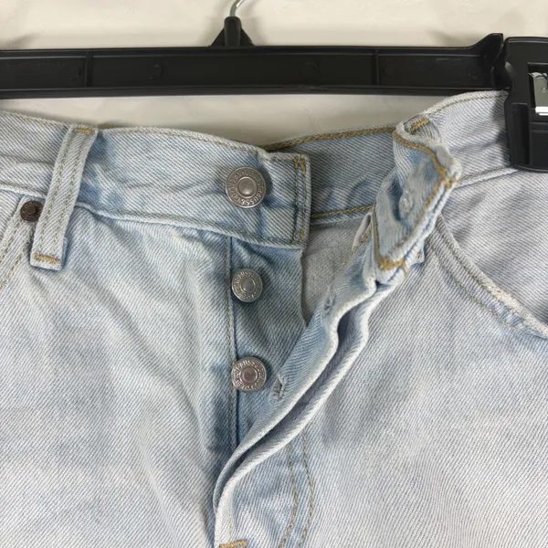 Levis 501 Original Light Denim Cut Off‎ Short High Rise Button Fly Momcore 27 - Image 3