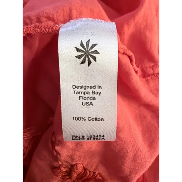 Karyn Seo Coral Embroidered Cotton Button Down Shirt Boho Medium - Image 8