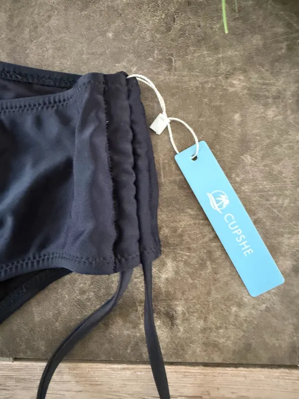 Cupshe Adjustable Sides Swim Bikini Bottoms M black   - Image 6