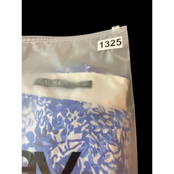 Lauren Ralph Lauren Blue Floral Sheer Lined Tie Waist Pleated Sleeveless Dress 2 - Image 13