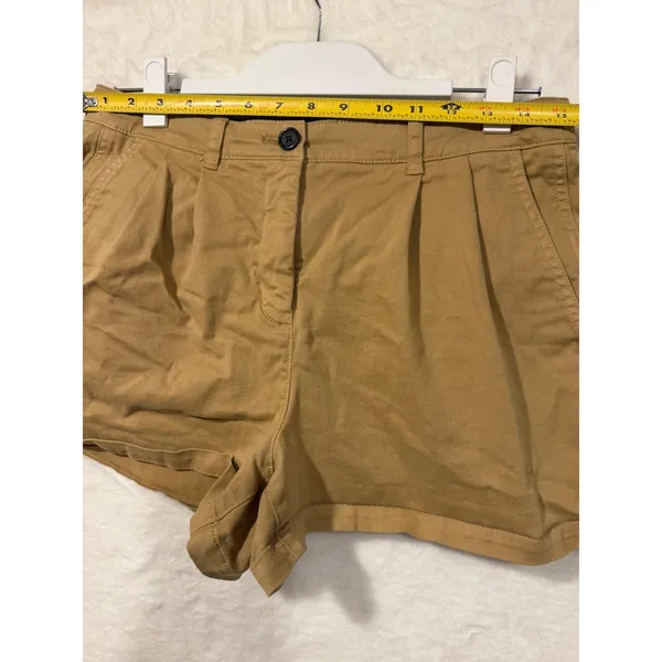 J.Crew Womens‎ Pleated Chino Shorts Size 6 Khaki Tan Mid Rise Cotton Twill C1579 - Image 2