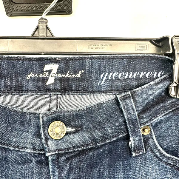 7 For All Mankind Size 29 Gwenevere Blue Denim Pants Jeans‎ Skinny Leg Darker - Image 3