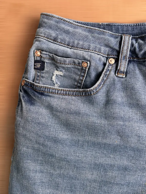 Seven7 Women’s Size 12 Blue Denim Cuffed Hem Relaxed Bermuda Shorts Americana - Image 4