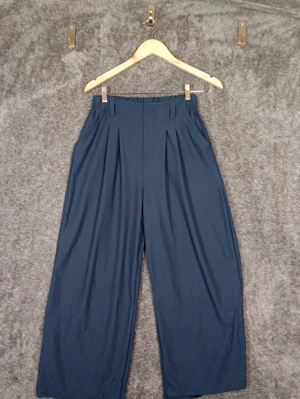 Halara Flex High Waisted Pocket Wide Leg Waffle Work Pants Harbor Ink Womens S/P - Image 4