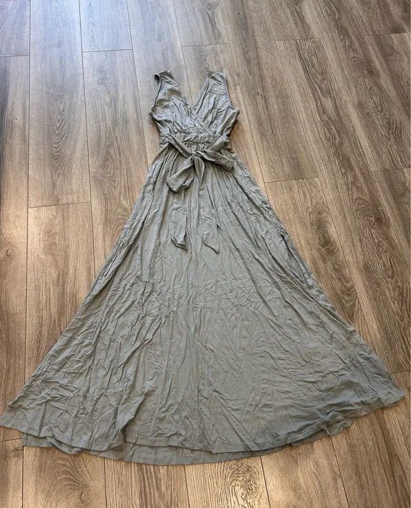 New Lulus Sleeveless Maxi Dress Double Slit Jersey Dress Size Large - Image 5