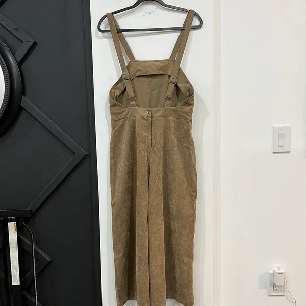 Flying Tomato Brown Corduroy Wide Leg Overalls Size Medium - Image 6