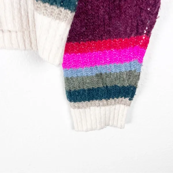 AMERICAN EAGLE Striped Long Sleeves Drop Shoulder Cropped Sweater Small Casual - Image 9