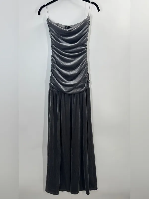 Line & Dot Kiki Strapless Velvet Maxi Dress - Image 4