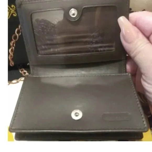 Coach Coated Canvas Signature CC Mini Wallet w Leather Authentic UNISEX - Image 4