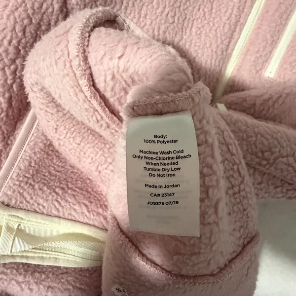 Talbots Petite Pink Sherpa Fleece Full Zip Jacket XL Petite Dusty Rose Pockets - Image 4
