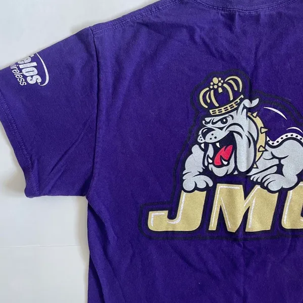 James Madison Purple Power Tee ✦ Open To All Offers ✦ Bundle Measurements: Like New Condition. No Flaw Mens James Madison University Purple Power T-Shirt Small Regular Fit. Excellent For Casual & Athletic Wear. JMU Mascot Back Side + Purple Power Text Front Side. Purple/ White/ Gold. ——— TAGS ——— #JMU #JamesMadison #Purple #College #Tshirt - Image 3