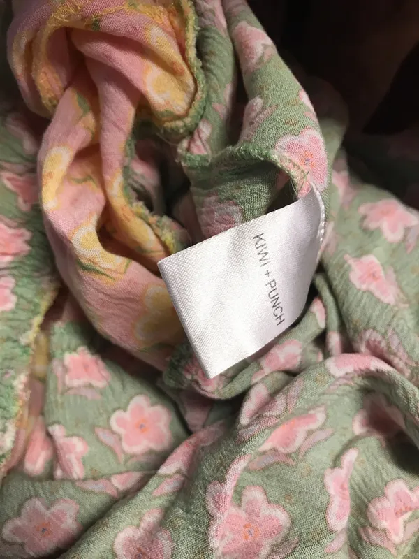 Kiwi + Punch floral patchwork tiered maxi dress Sz M - Image 4