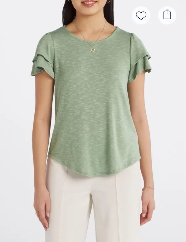 Short Sleeve Ruffle Tee - Image 3