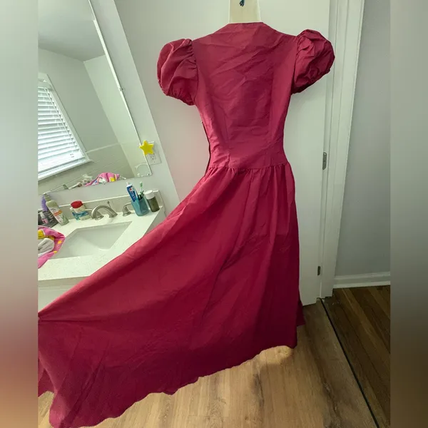40s tafetta sweetheart maxi dress - Image 4