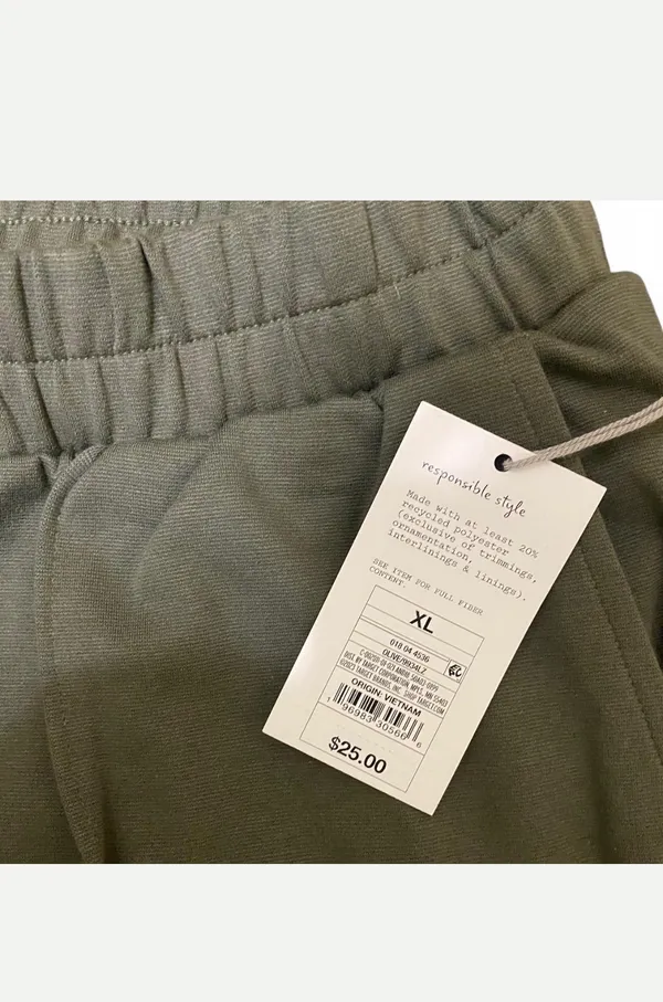 A New Day Olive Joggers Business Casual Elastic Waist Green Large - Image 2