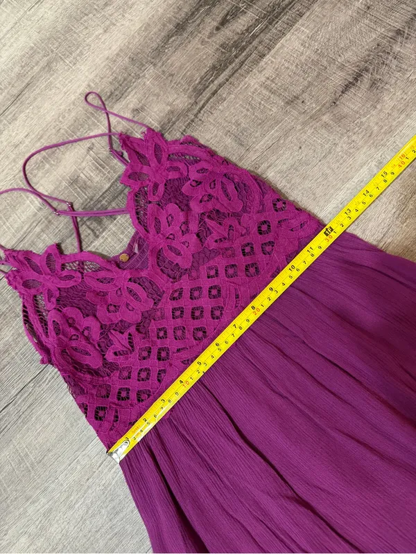 FREE PEOPLE Adella Slip Mini Dress in Wine Diamonds - Image 7