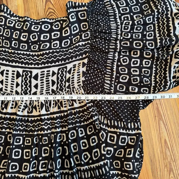 Denim & Supply Ralph Lauren Peasant Top Black Boho Aztec Dolman Boxy Tassel XL - Image 5