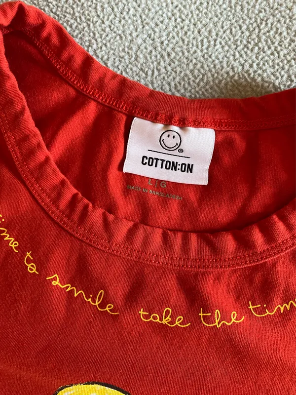 Cotton On Red Smiley Face Crop Tee  - Image 5