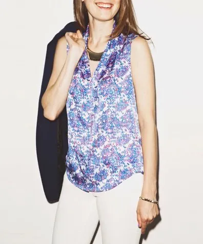 Theory Sleeveless Snakeskin Print Blouse - Image 5