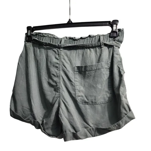 Aerie Olive Green Paper Bag Waist Shorts Casual Summer Comfort‎ XS - Image 2